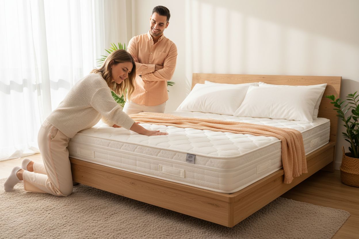 materasso a molle insacchettate e memory, camera da letto, coppia