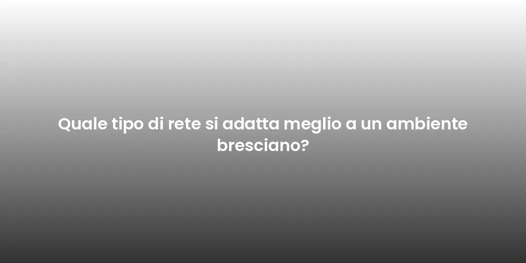 Quale tipo di rete si adatta meglio a un ambiente bresciano?
