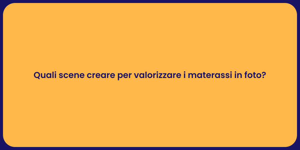 Quali scene creare per valorizzare i materassi in foto?