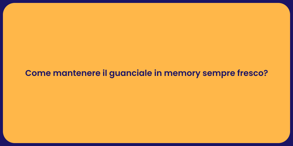Come mantenere il guanciale in memory sempre fresco?