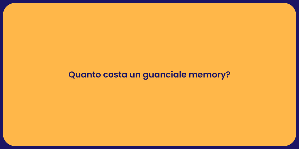 Quanto costa un guanciale memory?