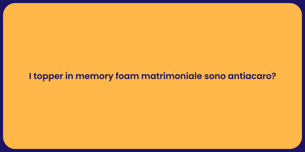 I topper in memory foam matrimoniale sono antiacaro?