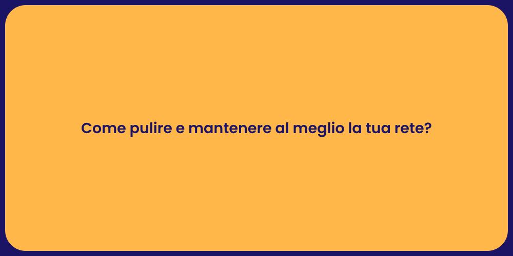 Come pulire e mantenere al meglio la tua rete?