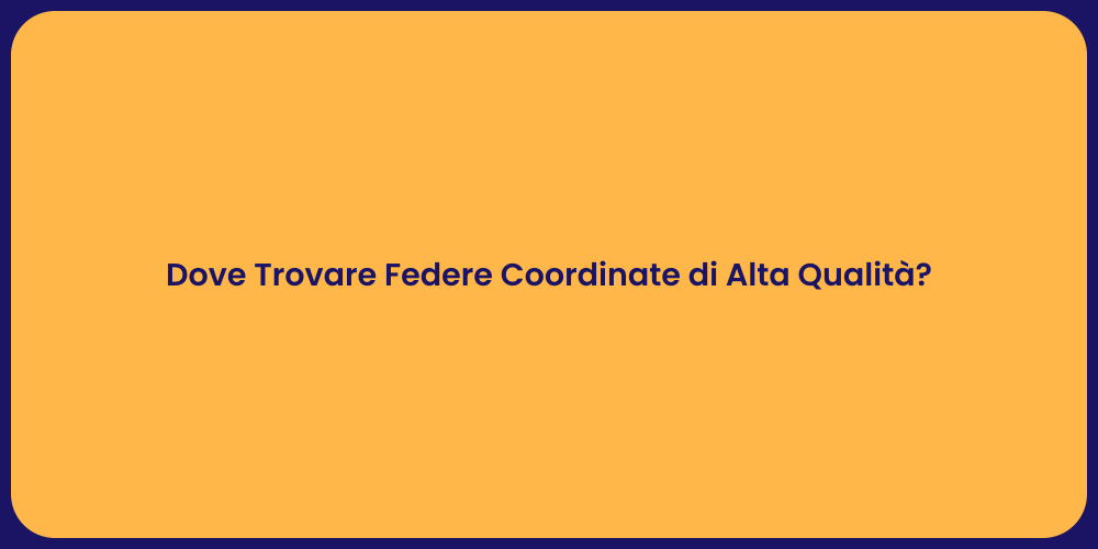 Dove Trovare Federe Coordinate di Alta Qualità?