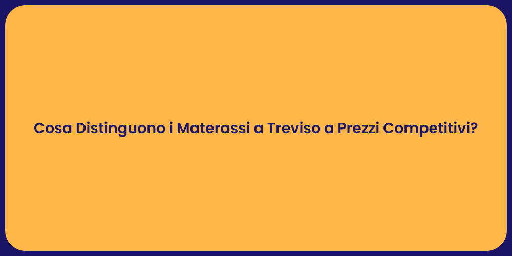 Cosa Distinguono i Materassi a Treviso a Prezzi Competitivi?