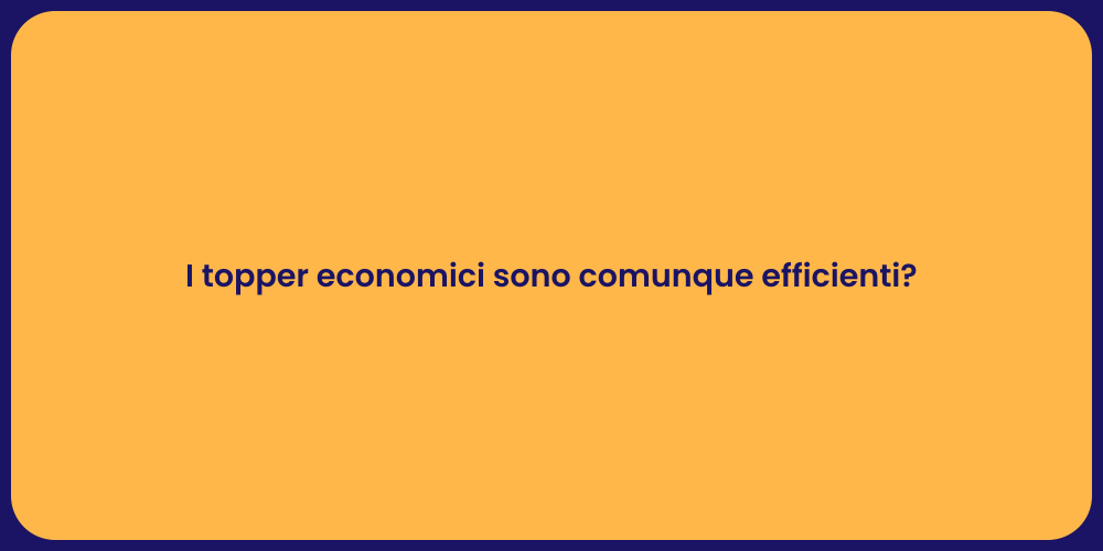 I topper economici sono comunque efficienti?