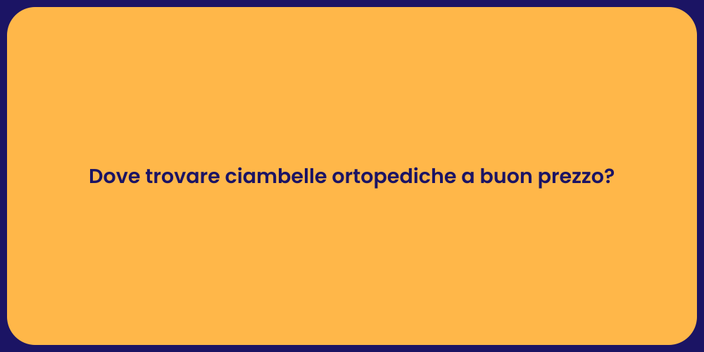 Dove trovare ciambelle ortopediche a buon prezzo?