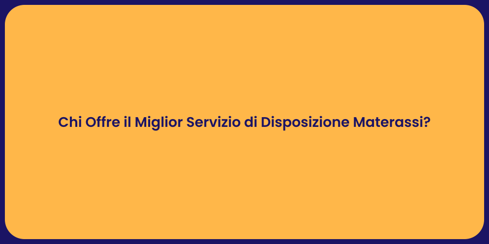 Chi Offre il Miglior Servizio di Disposizione Materassi?
