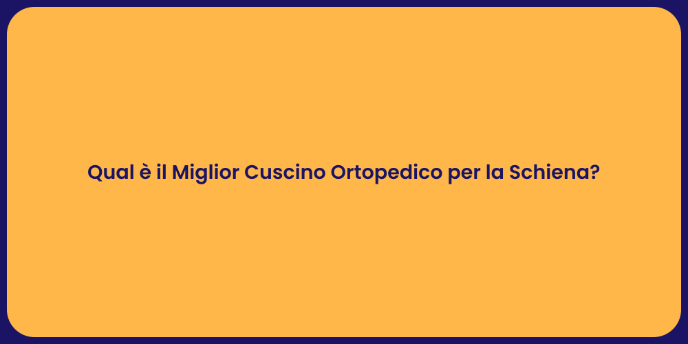 Qual è il Miglior Cuscino Ortopedico per la Schiena?