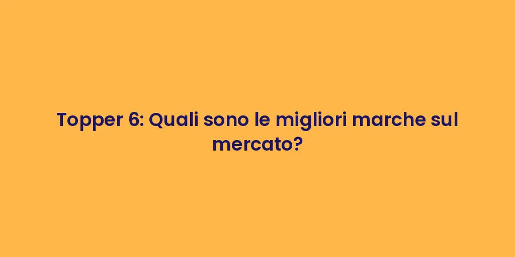 Topper 6: Quali sono le migliori marche sul mercato?
