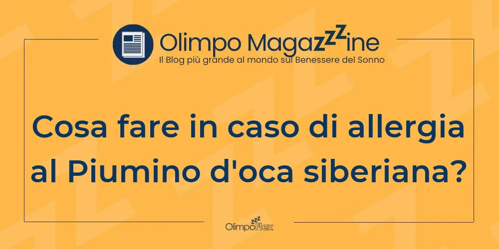 Cosa fare in caso di allergia al Piumino d'oca siberiana?