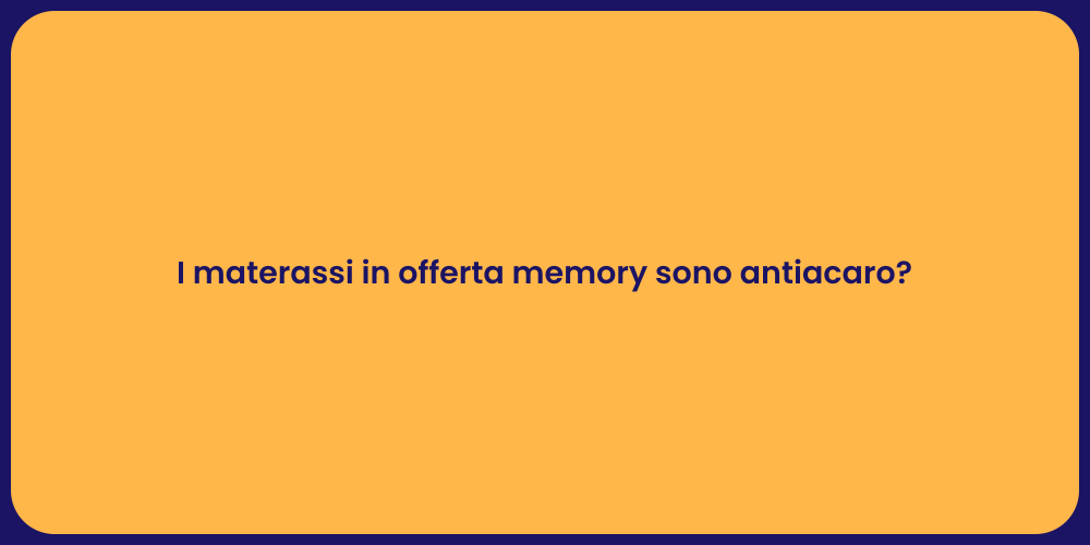 I materassi in offerta memory sono antiacaro?