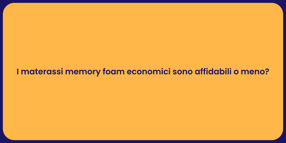 Materassi Economici in Memory Foam: Scopri!