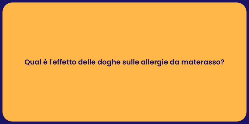 Qual è l'effetto delle doghe sulle allergie da materasso?