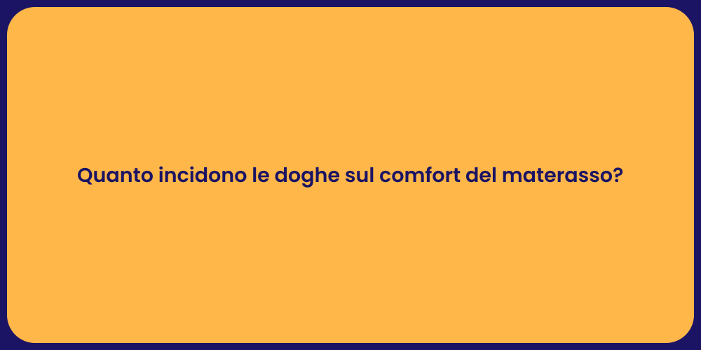 Quanto incidono le doghe sul comfort del materasso?