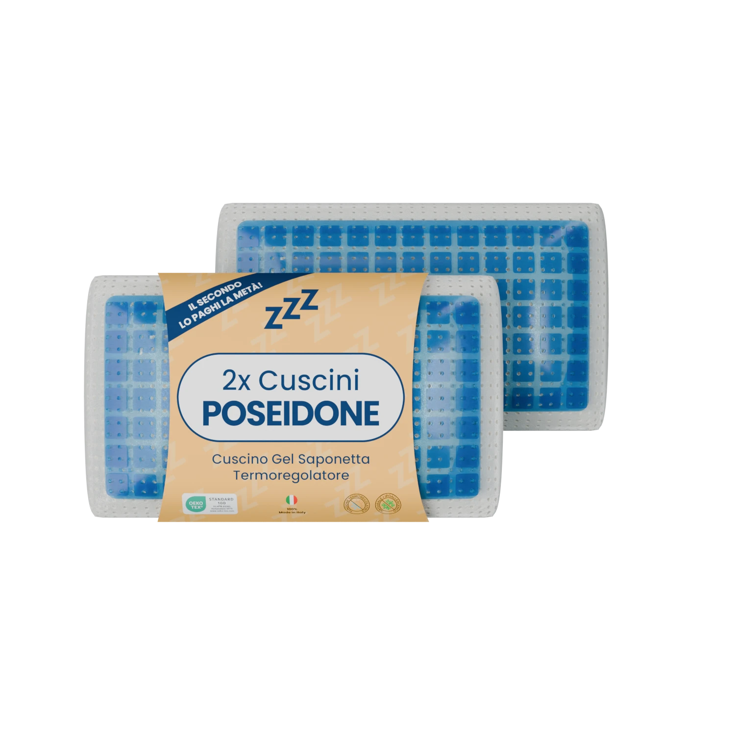Coppia | Cuscino - Gel- Stop al Sudore - Termoregolatore - Poseidone