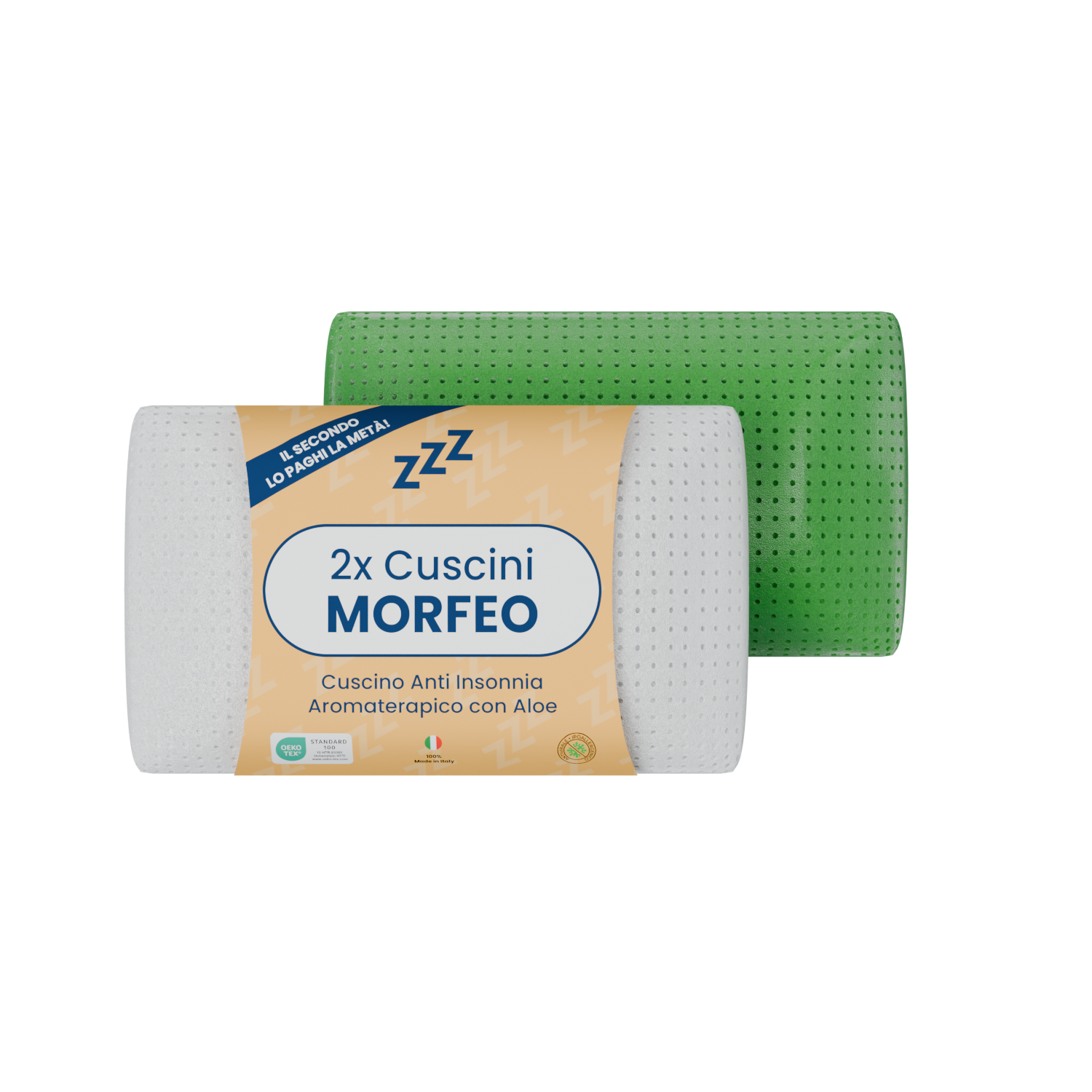 Coppia | Cuscino Anti-Insonnia Aromaterapico con Aloe Rinfrescante - Morfeo