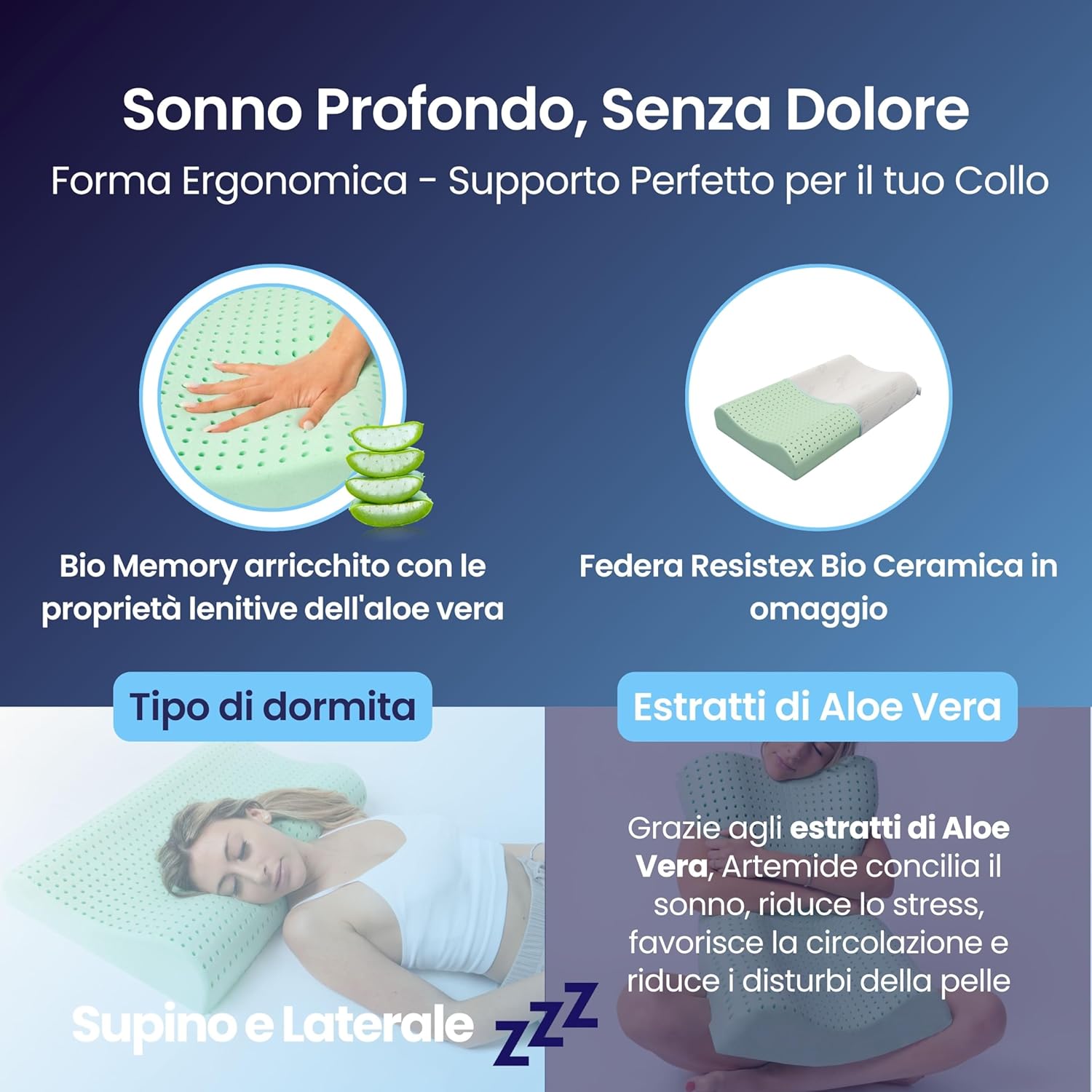Coppia | Cuscino - Cervical Aloe - Super Relax - Artemide
