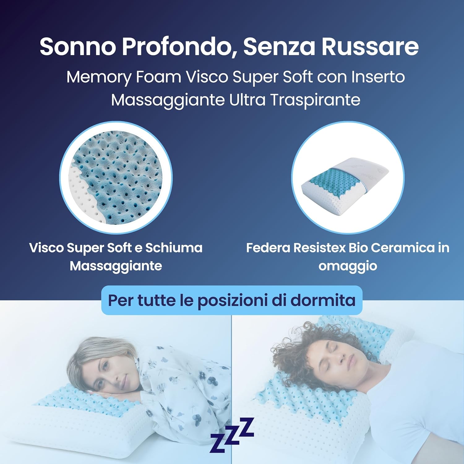 Coppia | Cuscino - AntiRussamento - Russare non è più un problema - Zeus