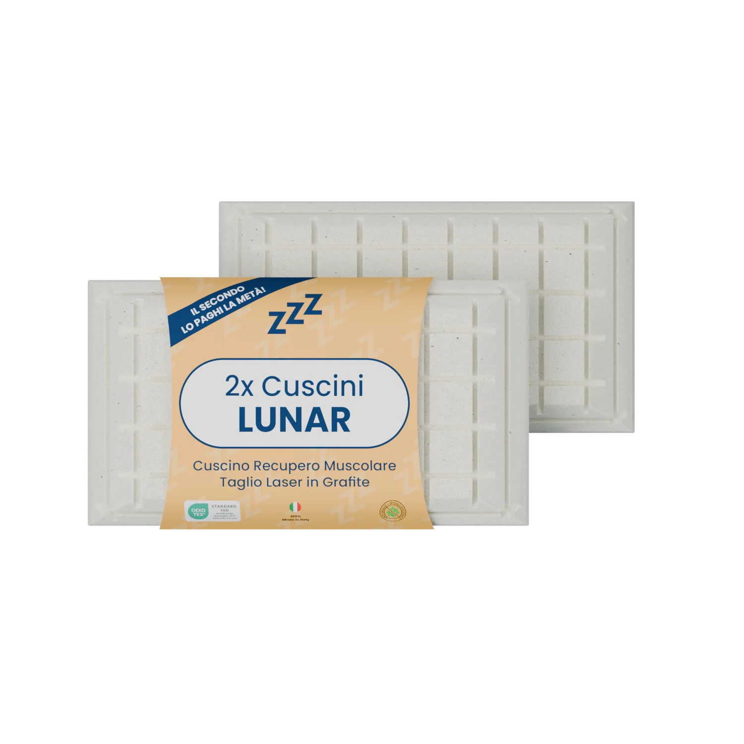 Coppia | Cuscino per recupero muscolare a taglio laser in grafite - Lunar