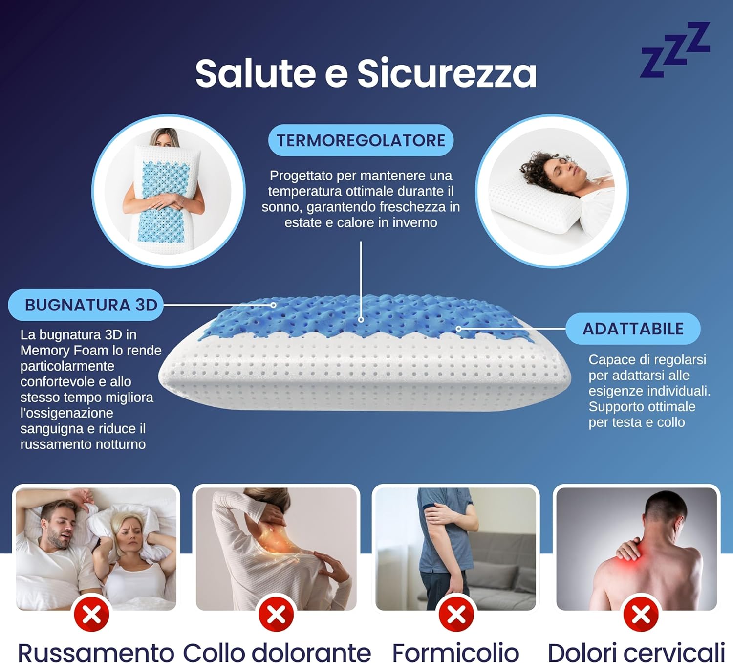 Coppia | Cuscino - AntiRussamento - Russare non è più un problema - Zeus