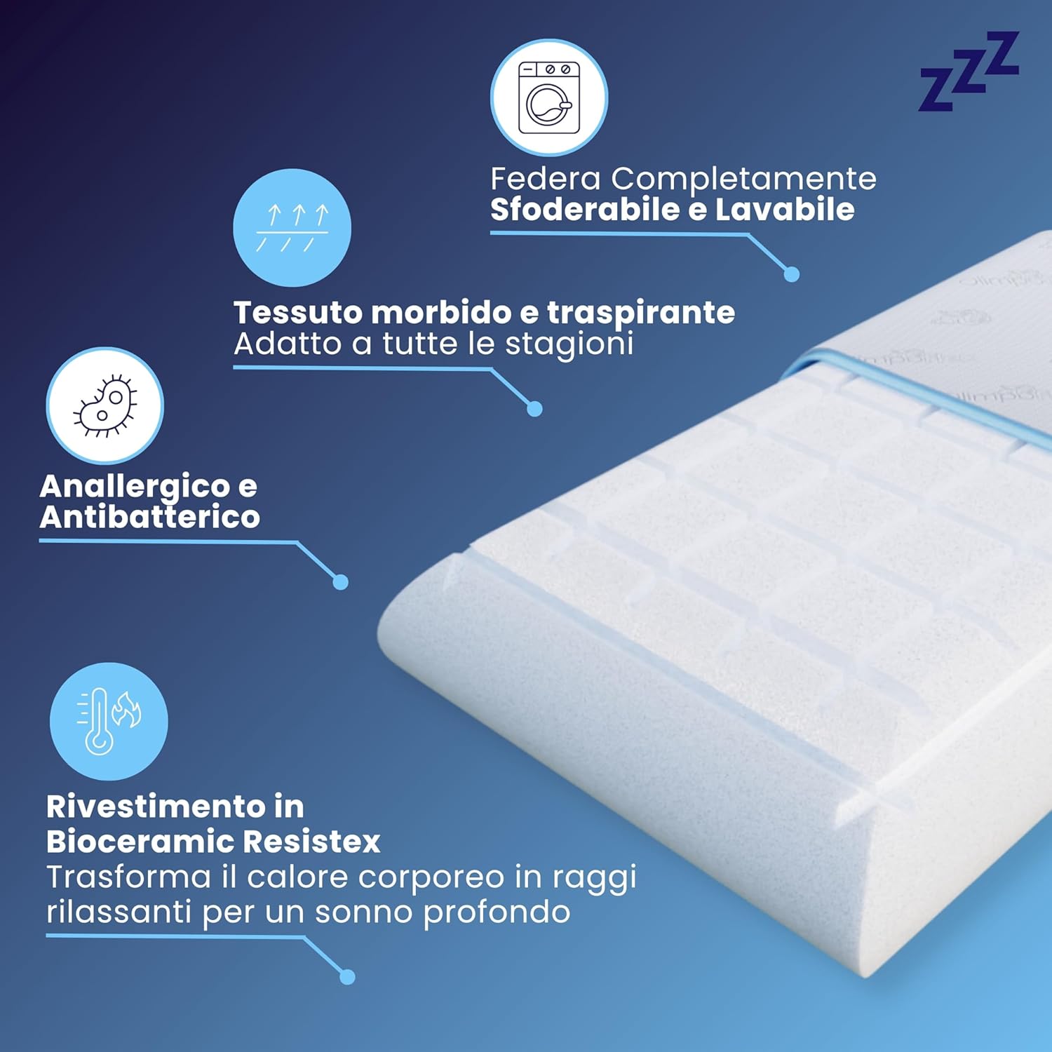 Coppia | Cuscino per recupero muscolare a taglio laser in grafite - Lunar