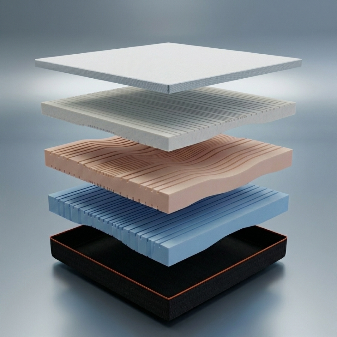 Materasso Memory Foam triplo strato stretch Maragià