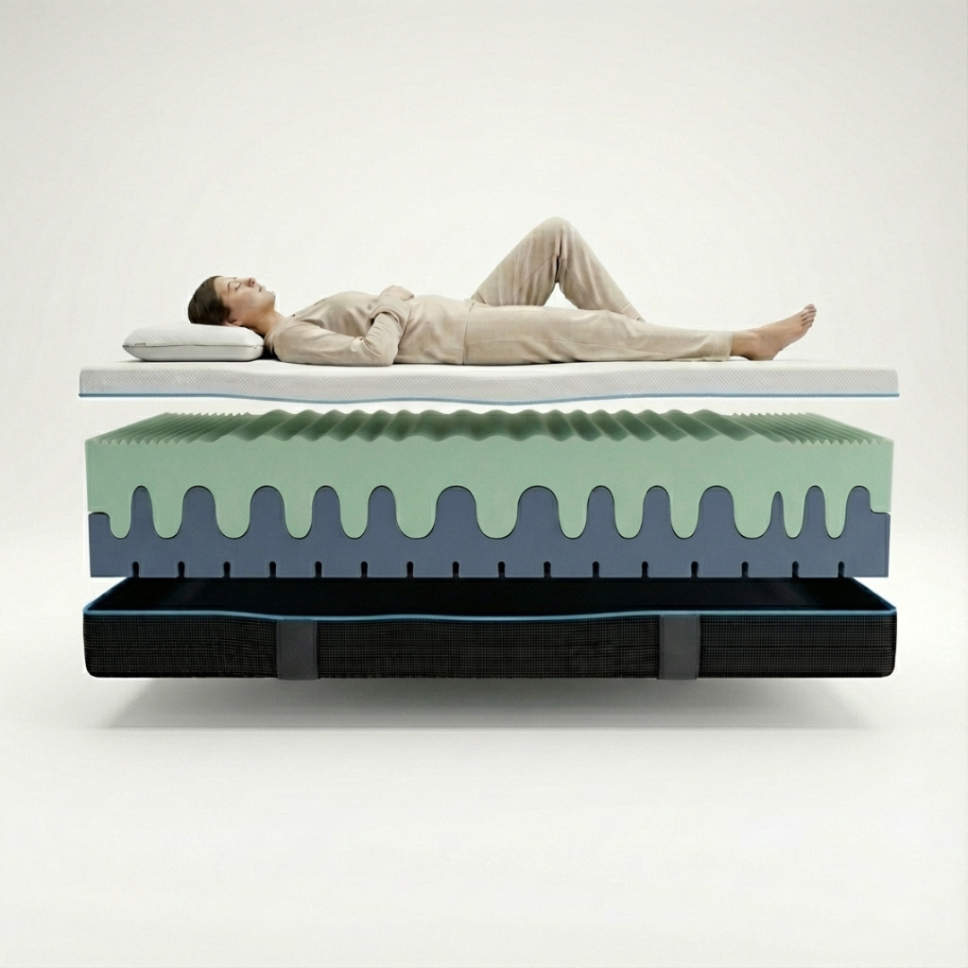 Materasso Memory Foam a due Strati con effetto massaggio Visir