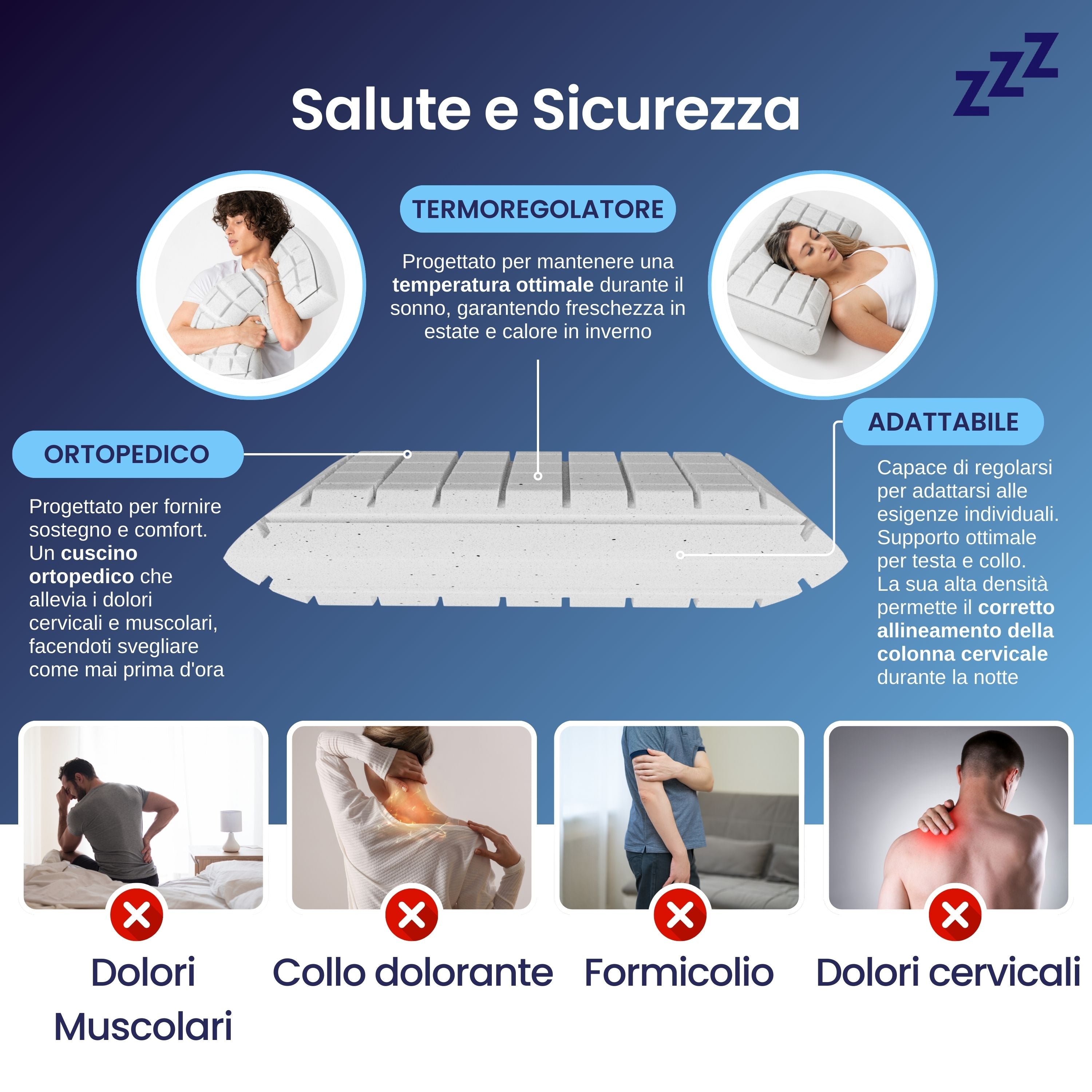 Cuscino per recupero muscolare a taglio laser in grafite - Lunar