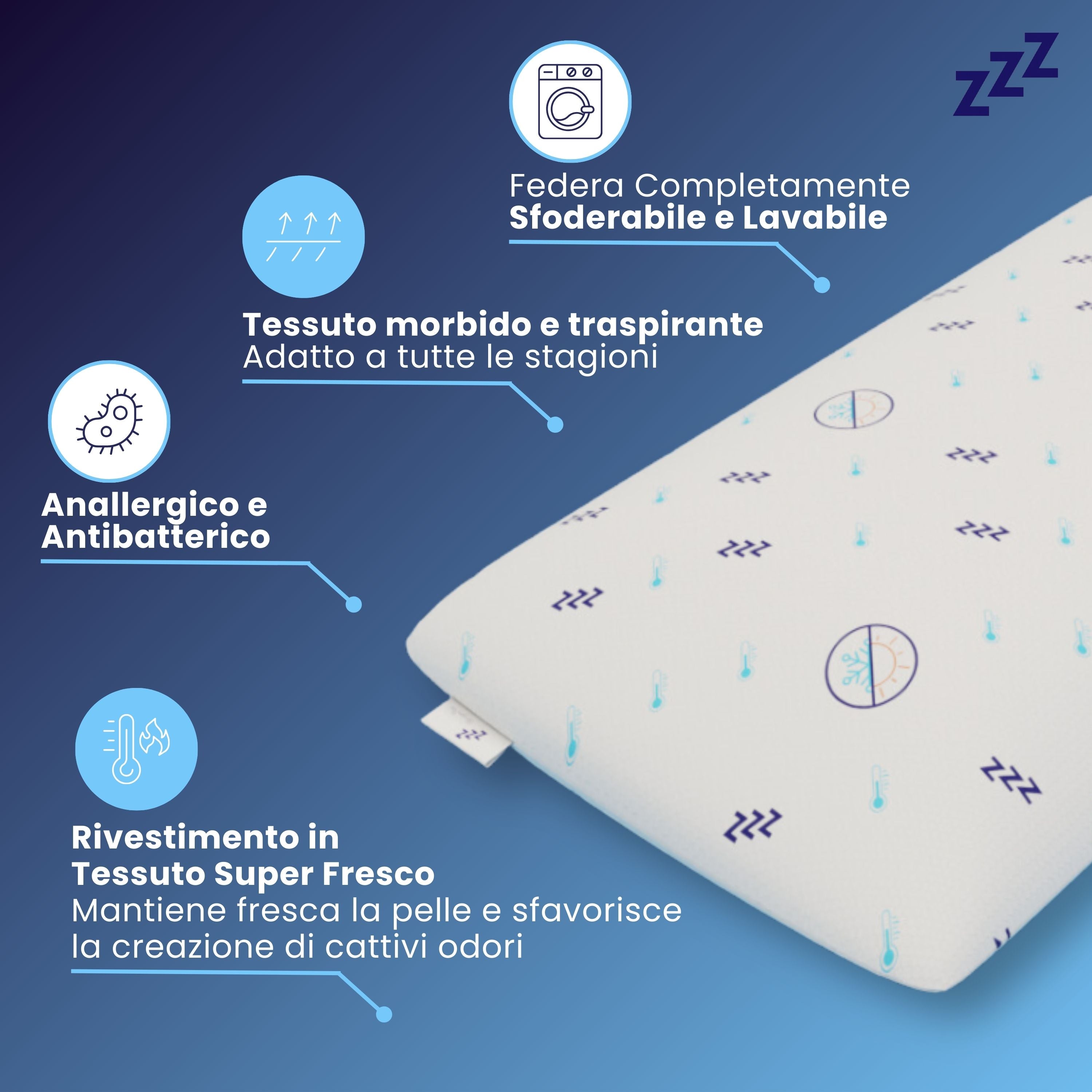 Cuscino - Gel- Stop al Sudore - Termoregolatore - Poseidone