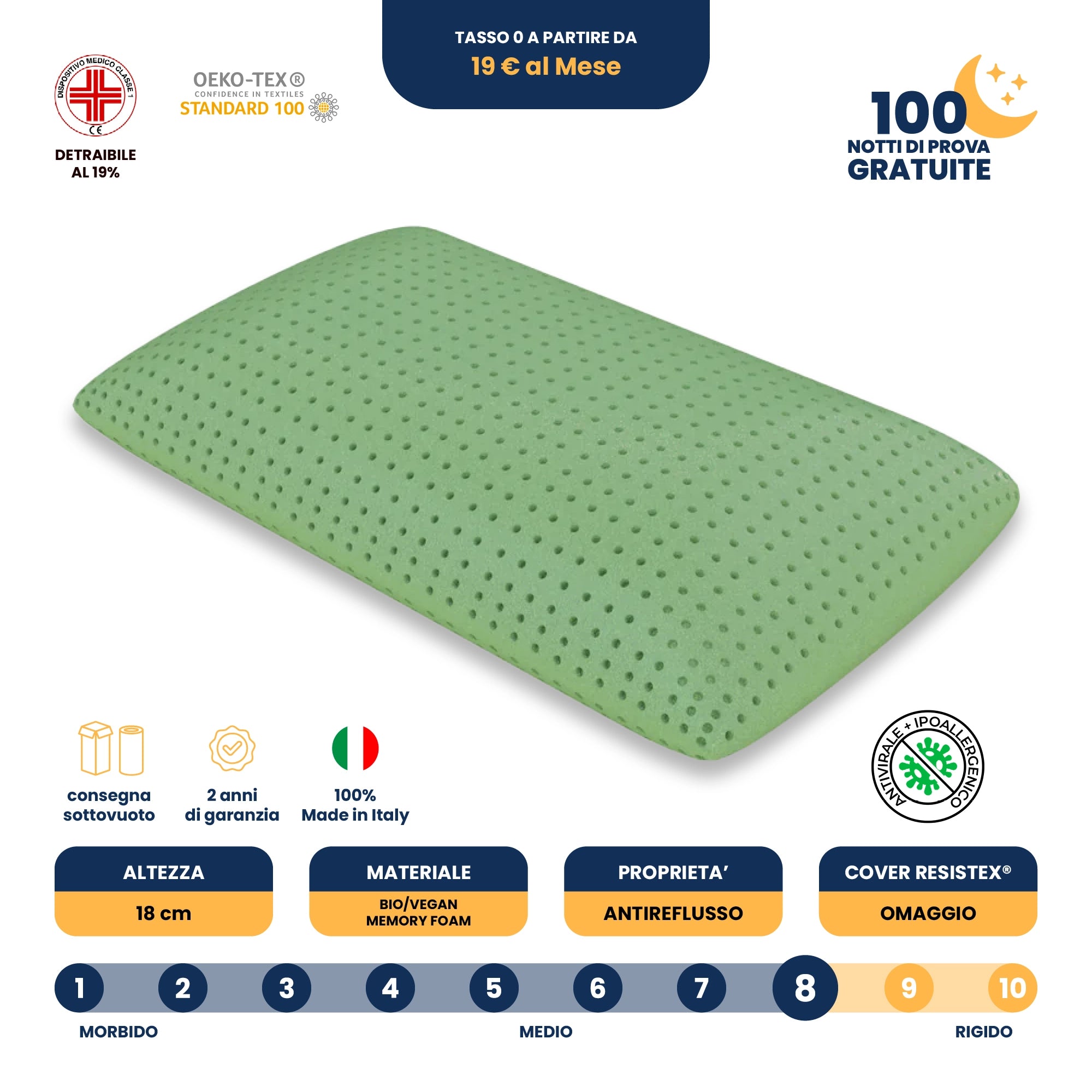 Cuscino - AntiReflusso Bio - Compatto - Afrodite