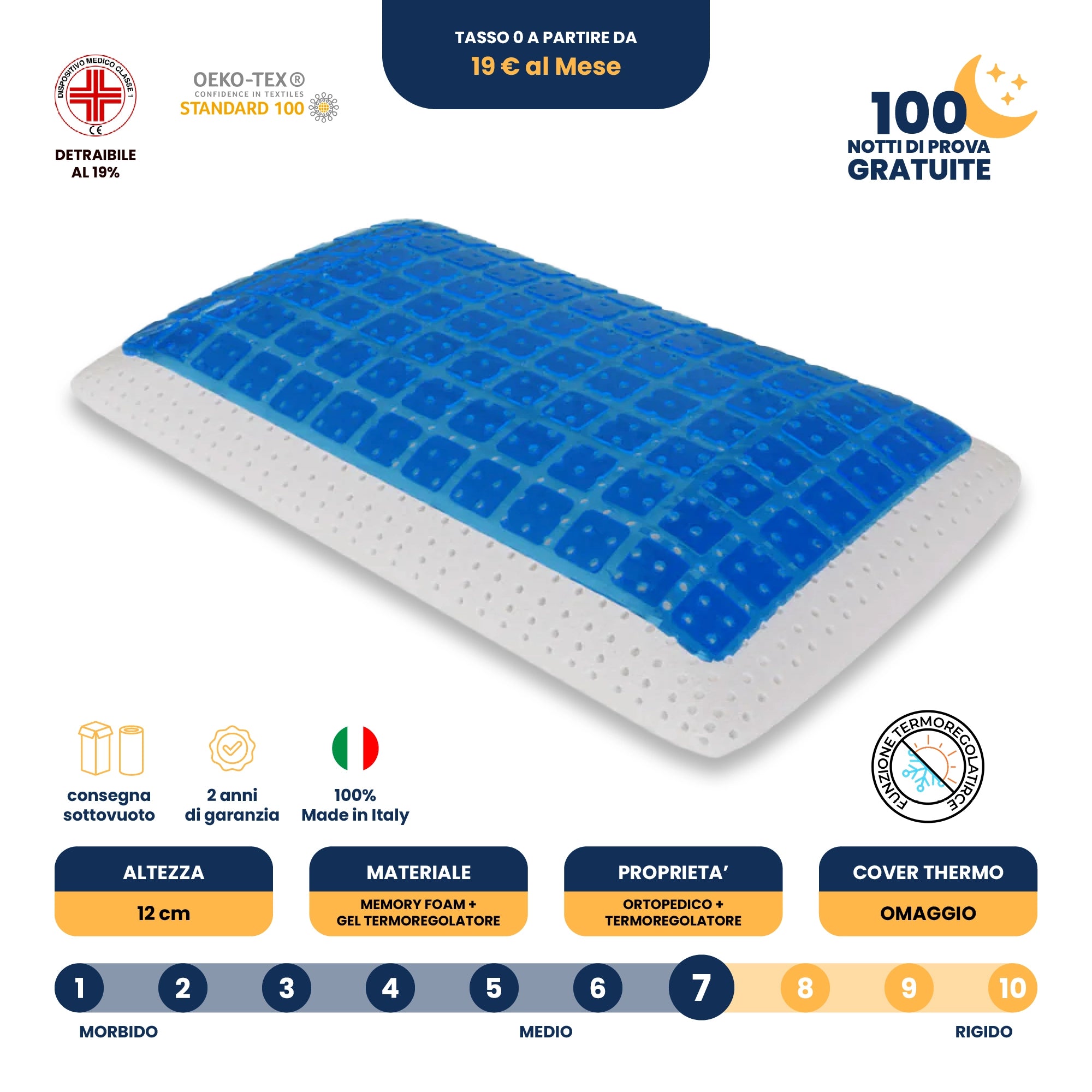 Cuscino - Gel- Stop al Sudore - Termoregolatore - Poseidone