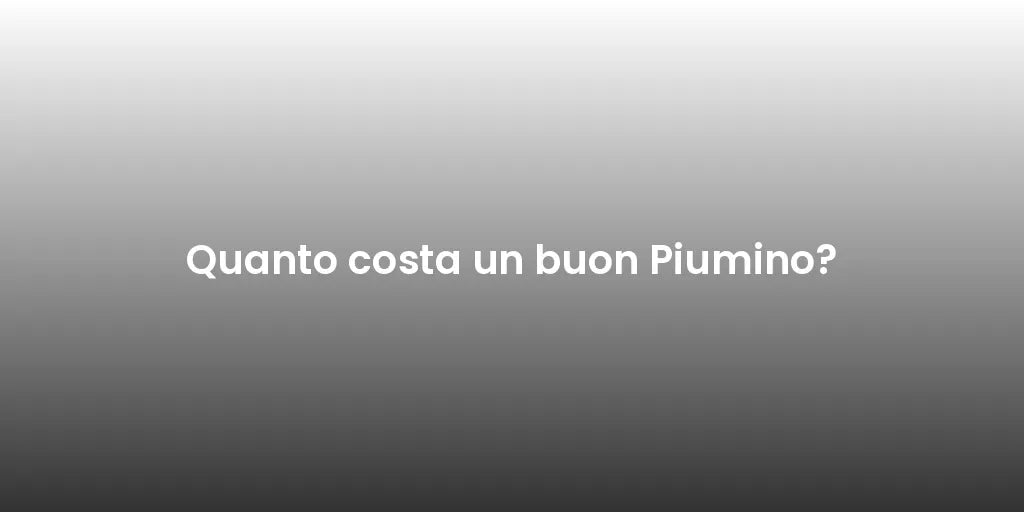 Quanto costa un piumino best sale