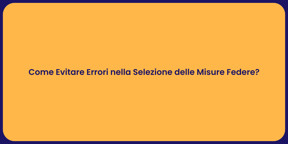 Come Evitare Errori nella Selezione delle Misure Federe?