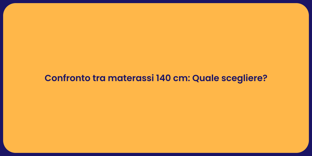Confronto tra materassi 140 cm: Quale scegliere?