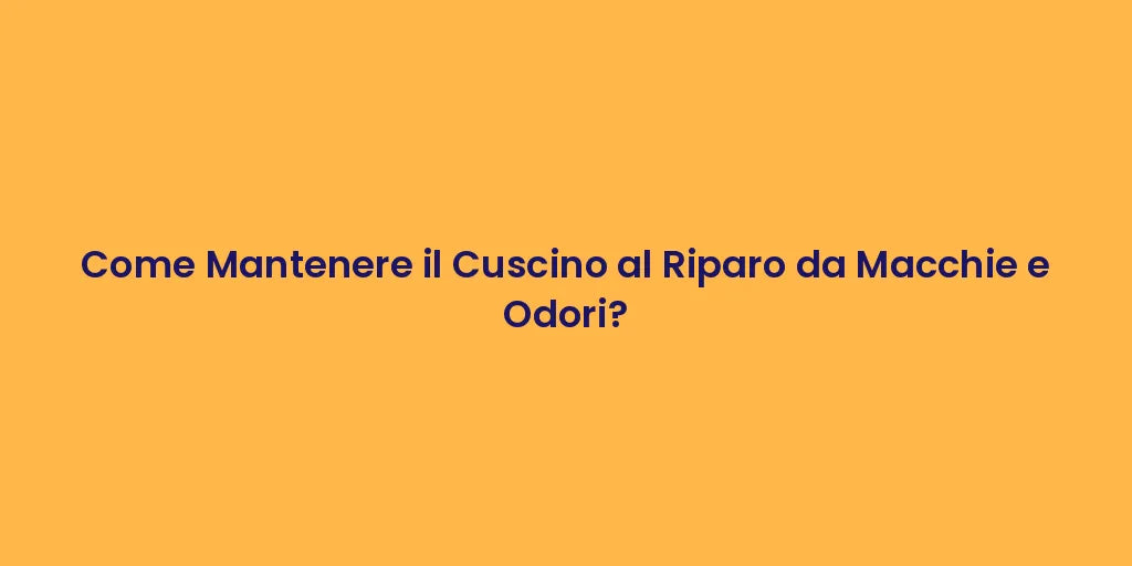 Come Mantenere il Cuscino al Riparo da Macchie e Odori?