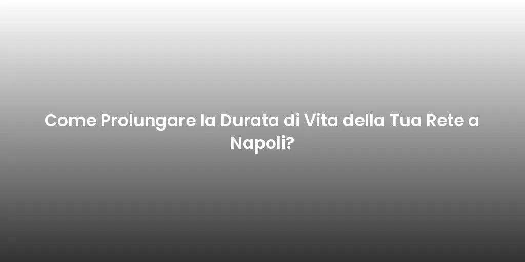 Come Prolungare la Durata di Vita della Tua Rete a Napoli?