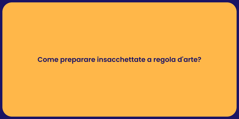 Come preparare insacchettate a regola d'arte?