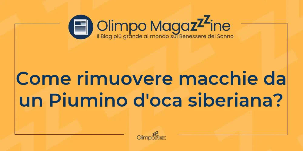 Come rimuovere macchie da un Piumino d'oca siberiana?