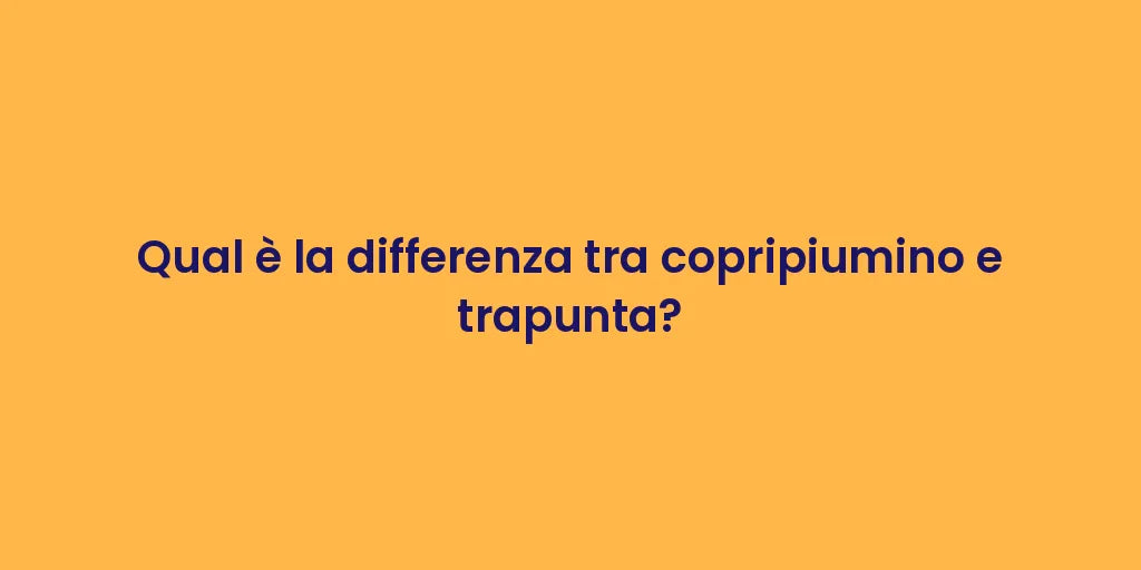 Qual è la differenza tra copripiumino e trapunta?