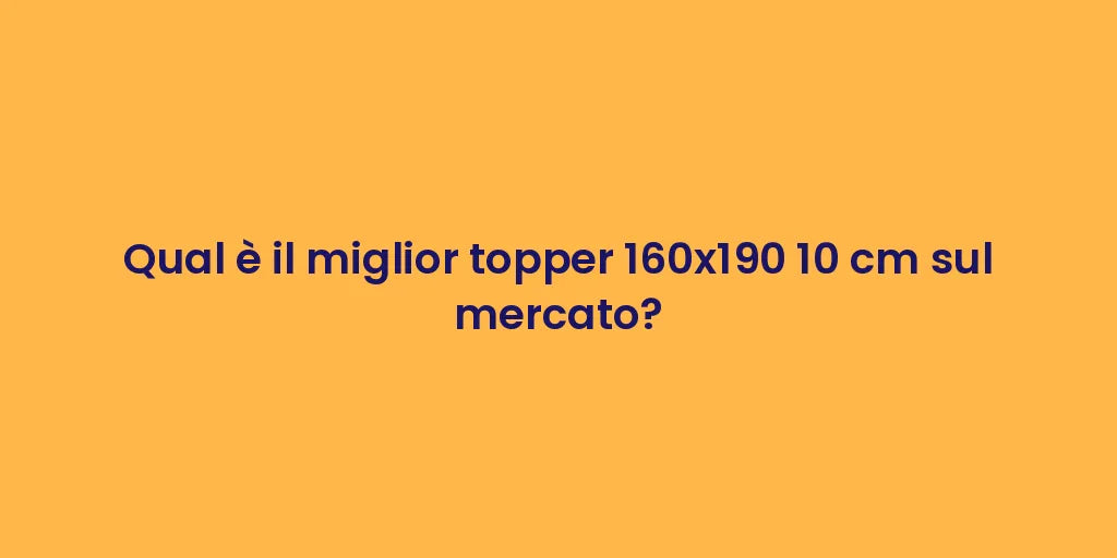 Qual è il miglior topper 160x190 10 cm sul mercato?