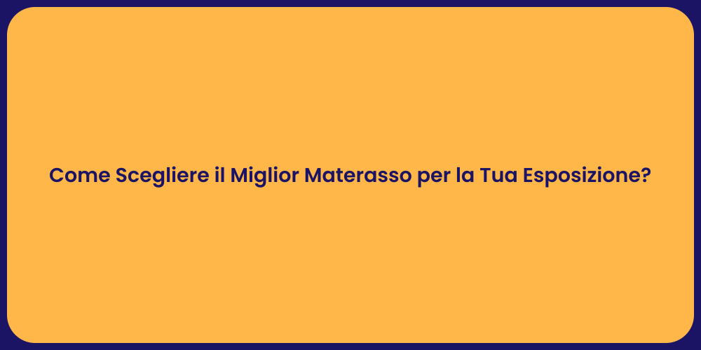Come Scegliere il Miglior Materasso per la Tua Esposizione?