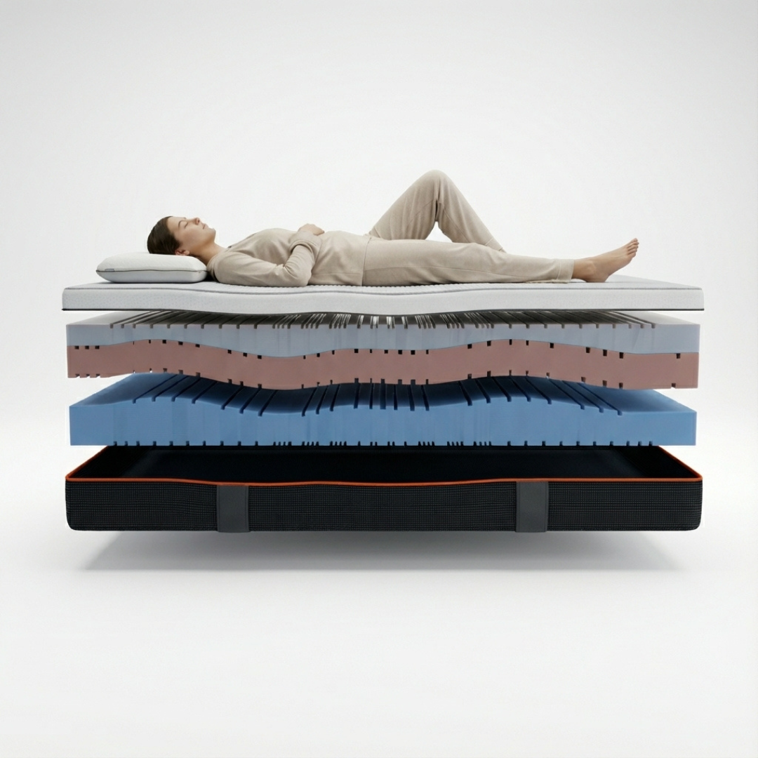 Materasso Memory Foam triplo strato stretch Maragià
