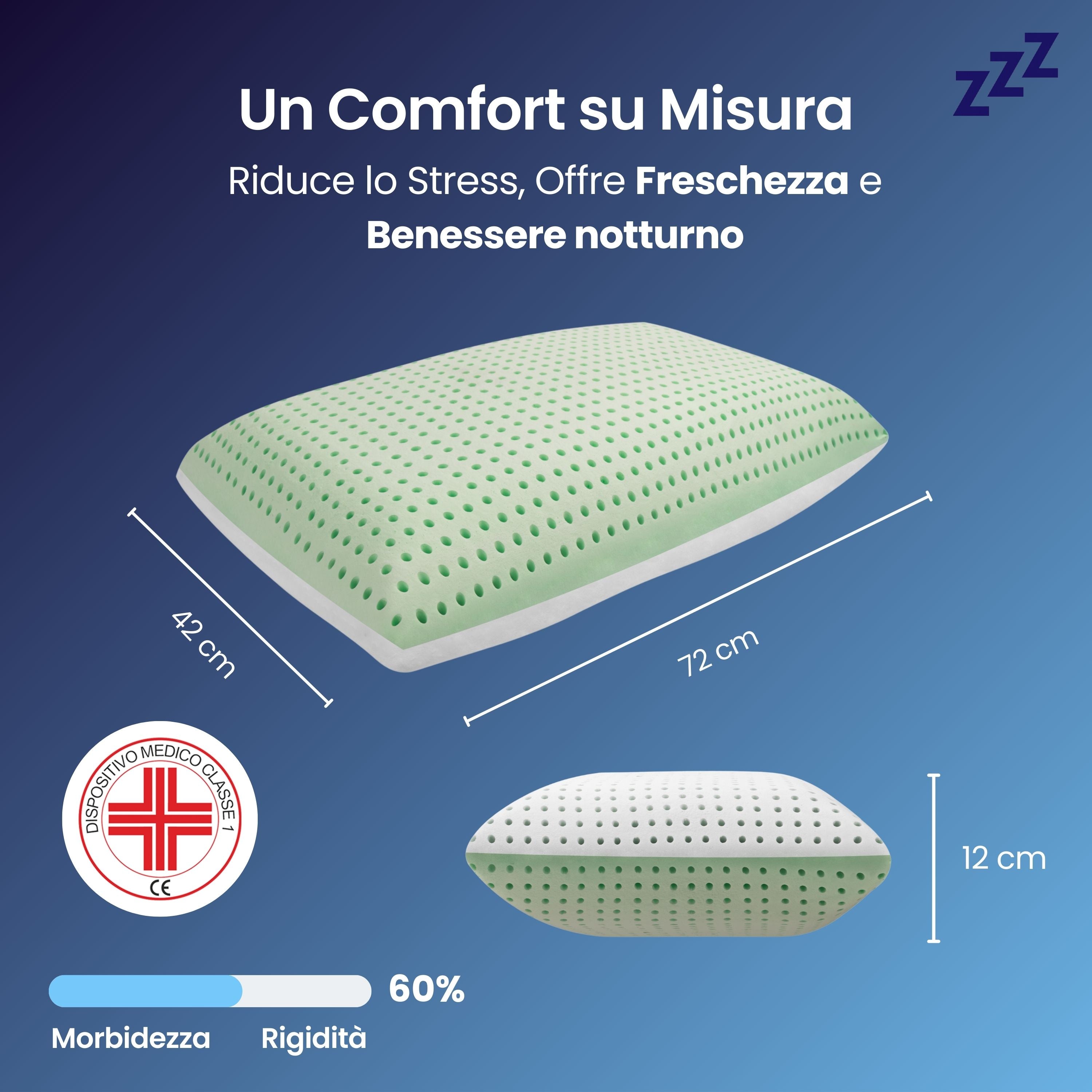 Cuscino Anti-Insonnia Aromaterapico con Aloe Rinfrescante - Morfeo