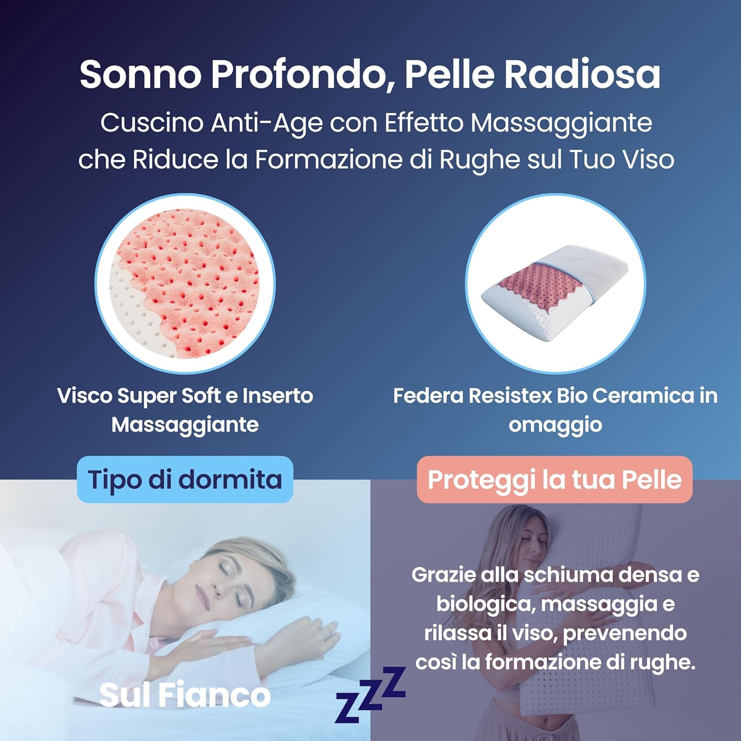 Coppia | Cuscino AntiRughe - Proteggi la Pelle - Venere