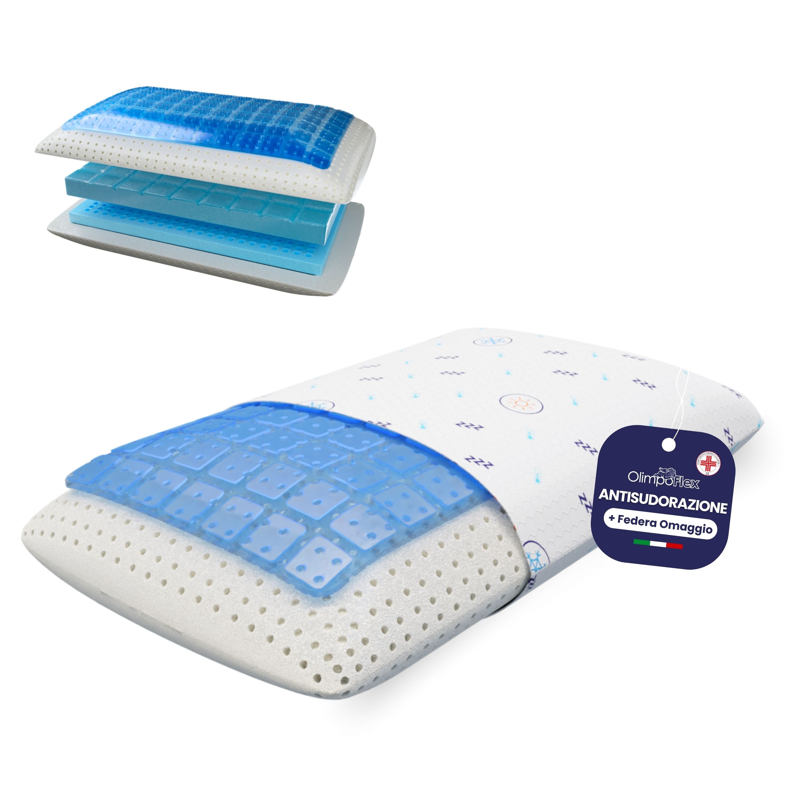 Cuscino - Gel- Stop al Sudore - Termoregolatore - Poseidone